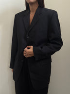 Vintage Calvin Klein Black Wool Blazer Size Medium