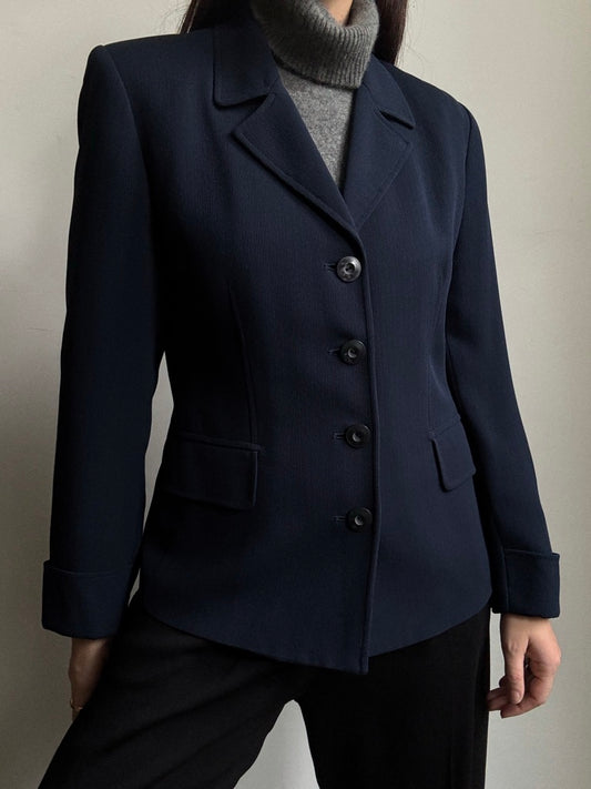 Vintage Structured Navy Blazer Size Small