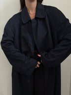 Vintage Armani Navy Cashmere Trench Coat Size XL