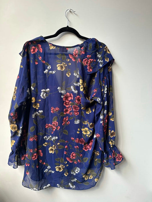 Vintage Victoria's Secret Navy + Floral Patterned Sheer Sleep Set Size Small