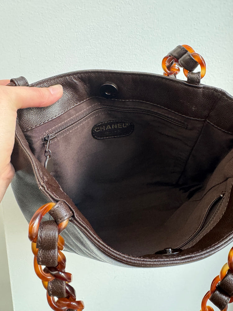 Vintage Tortoise Chanel Mini Shoulder Bag