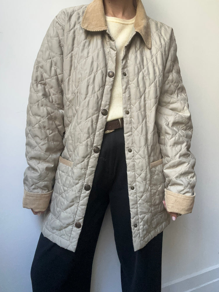 Vintage Quilted Nylon Barn Jacket Size L