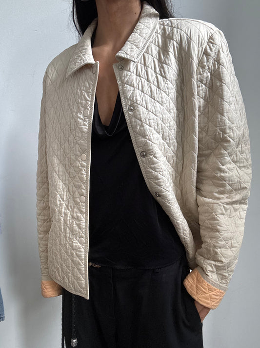 Vintage Quilted Shirt Jacket Size Large