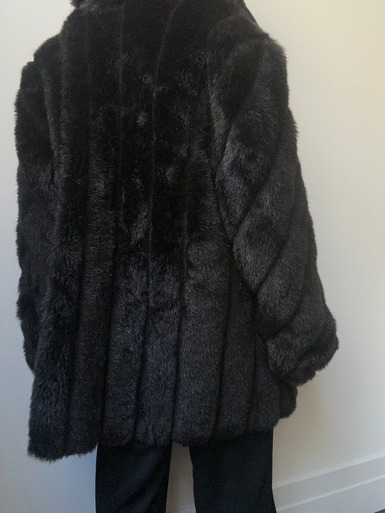 Vintage Brown Faux Fur Coat Size L-XL