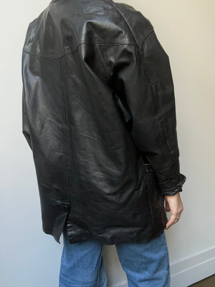 Vintage Black Leather Jacket Size Large