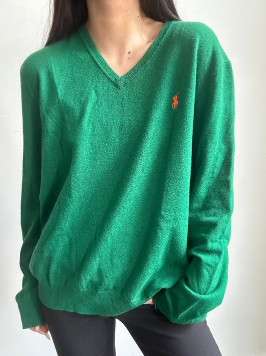 Vintage Polo Ralph Lauren Green Sweater Size Medium