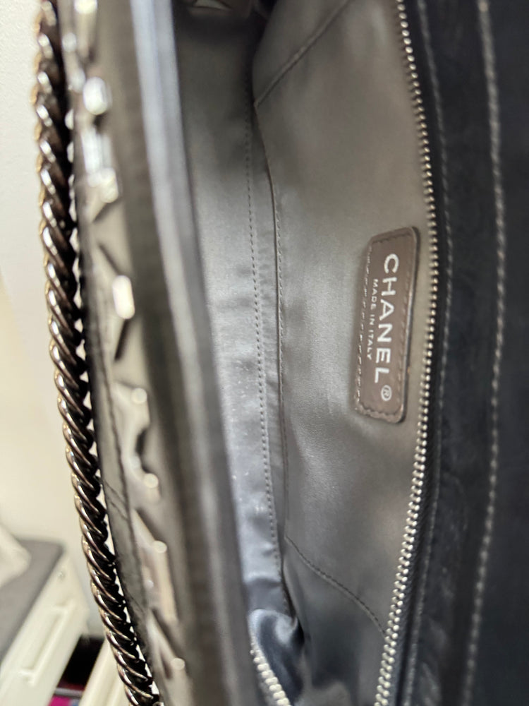 Chanel 2008 Black Quilted Lambskin Pochette Bag