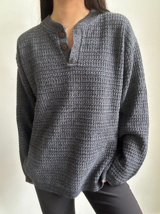 Vintage Grey Knitted Sweater Size Large