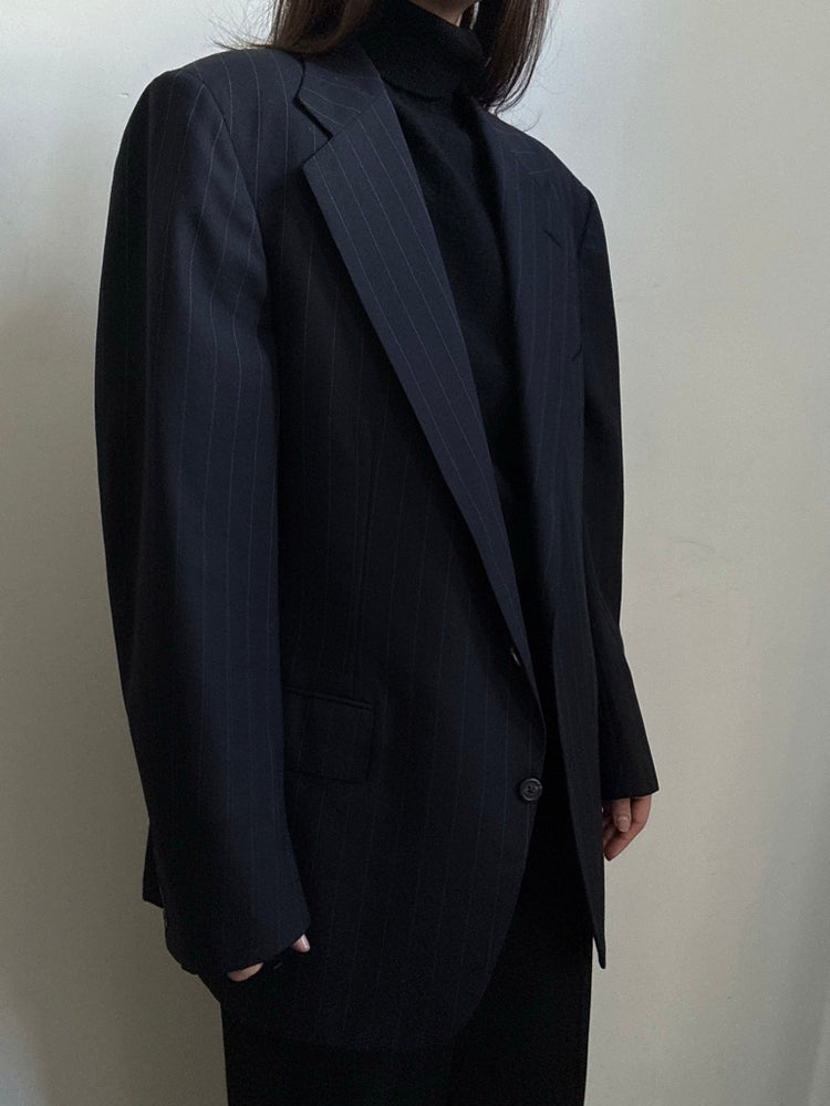 Vintage Ralph Lauren Navy Pinstripe Blazer Size Medium