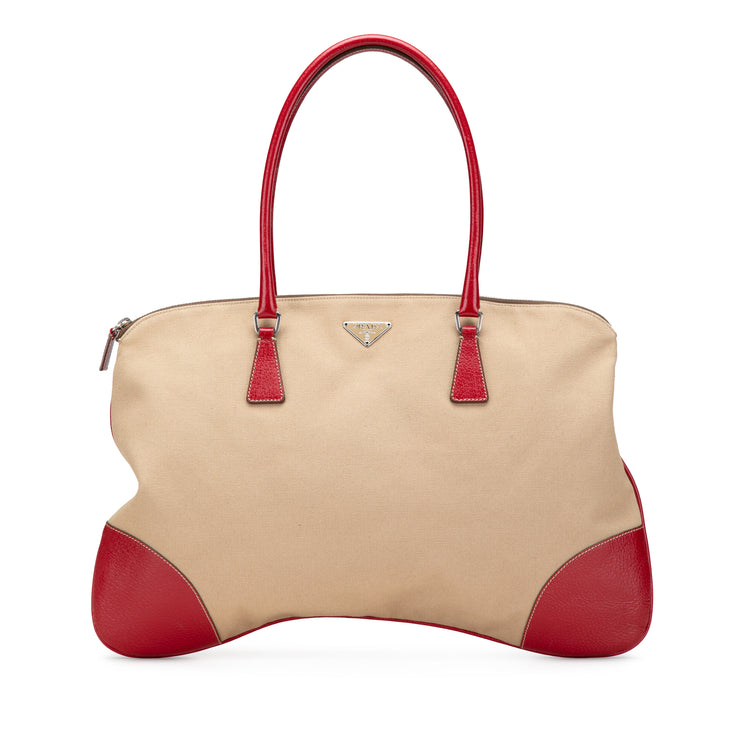Vintage Prada Trimmed Canvas Tote
