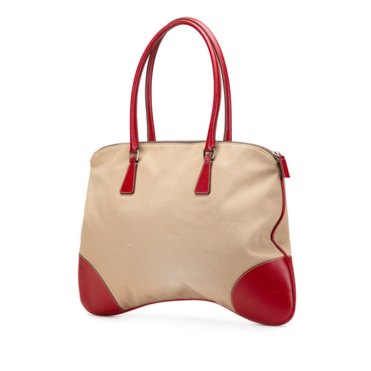 Vintage Prada Trimmed Canvas Tote
