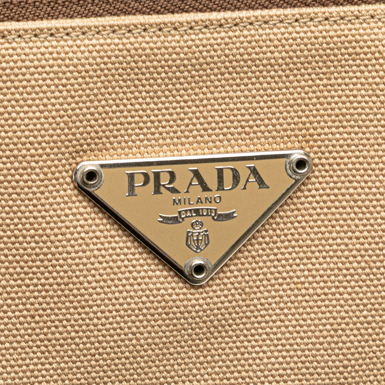 Vintage Prada Trimmed Canvas Tote
