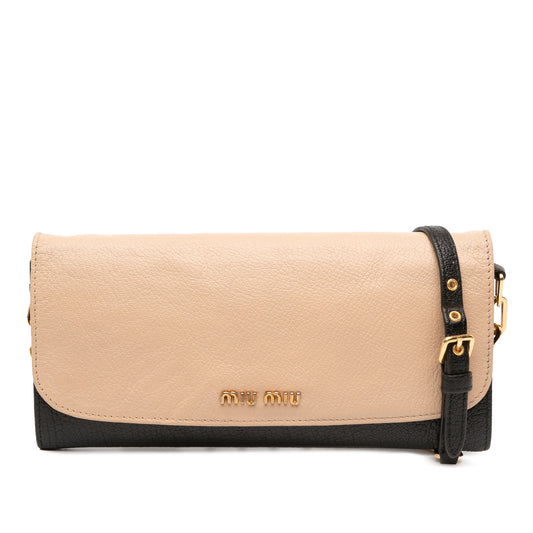 Miu Miu Bicolor Leather Wallet On Chain