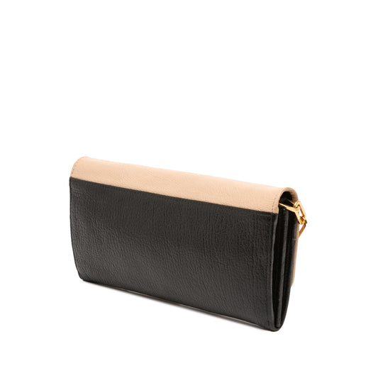 Miu Miu Bicolor Leather Wallet On Chain