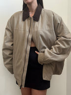 Vintage Tan Bomber Jacket Size XL