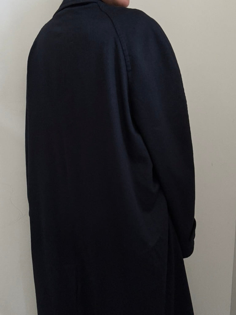 Vintage Armani Navy Cashmere Trench Coat Size XL