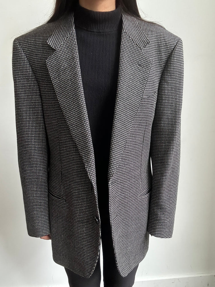 Vintage Italian Black + White Dot Blazer Size Large