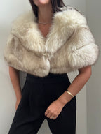 Vintage White Fox Fur Shaw