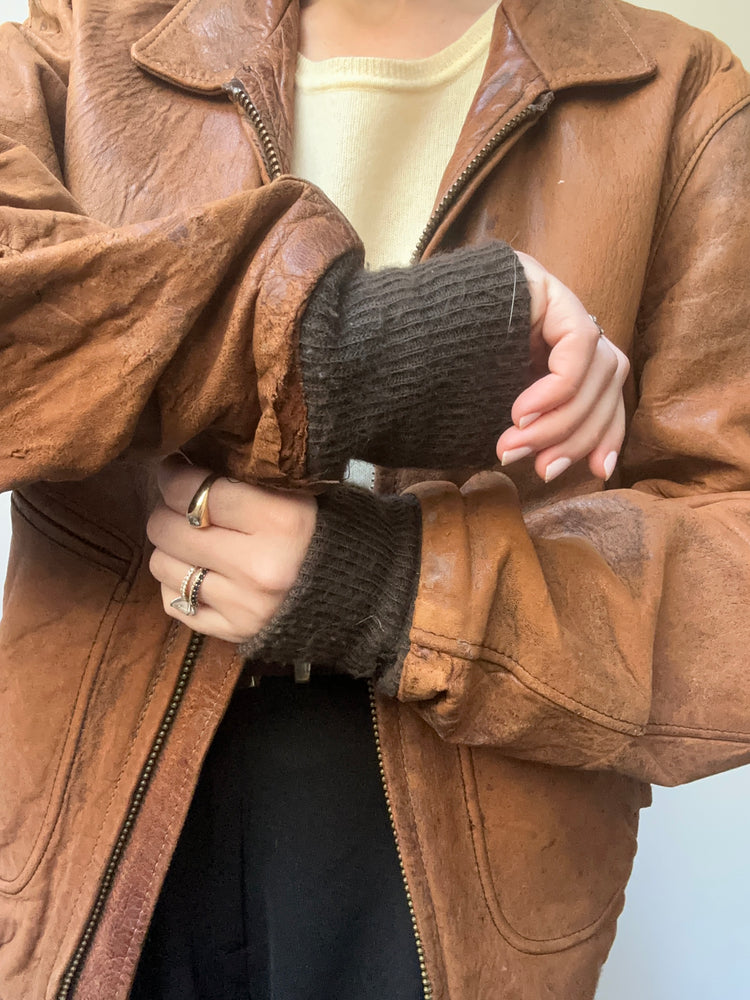 Vintage SCHOTT NYC Brown Leather Jacket Size M