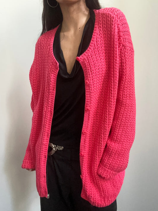 Vintage Pink Cardigan Sweater Size 2XL