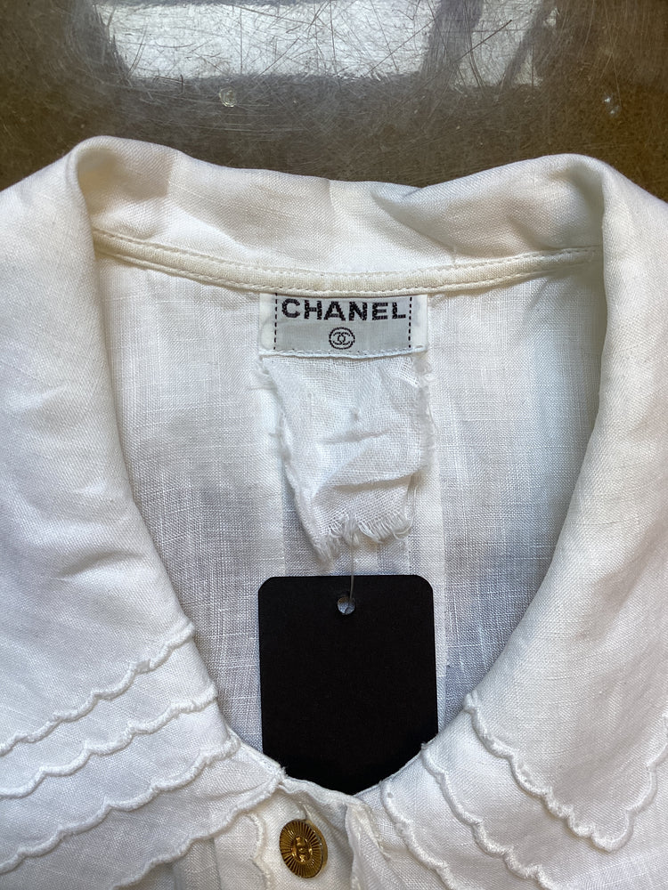 Vintage Chanel White Blouse Size 4