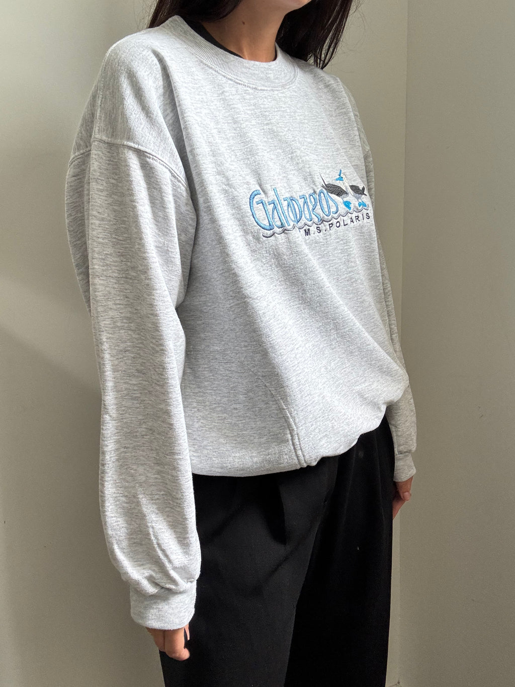 Vintage Heather Gray Galapagos Crewneck Sweater Size Medium