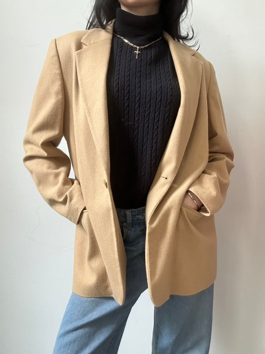 Vintage Wool Camel Classic Blazer Size Medium
