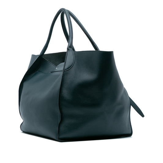 Celine Dark Green Medium Supple Grained Calfskin Tote