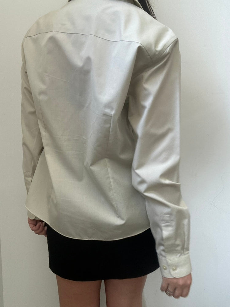 Vintage Tan Women's Button Up SIze Medium
