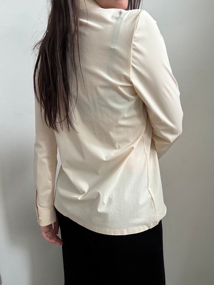 Vintage Cream Button Up Blouse Size Medium