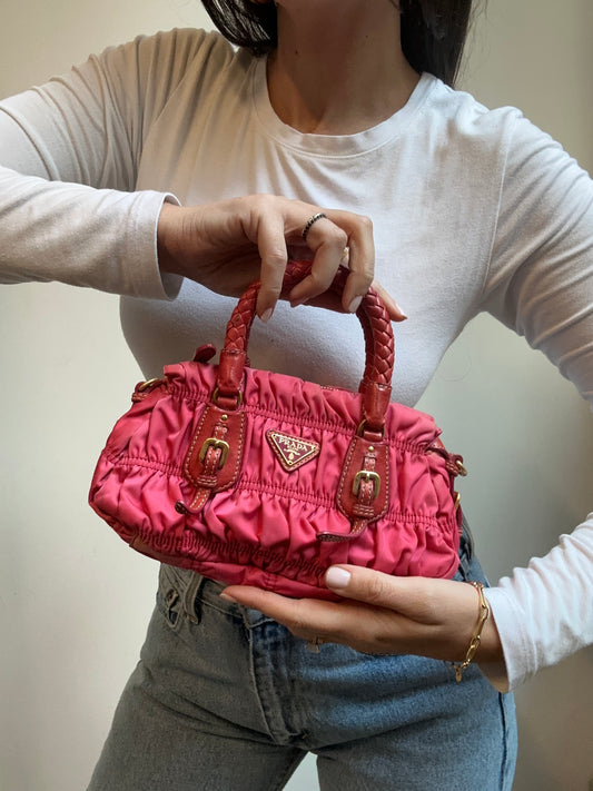 Vintage Prada Pink Small Waffle Bag