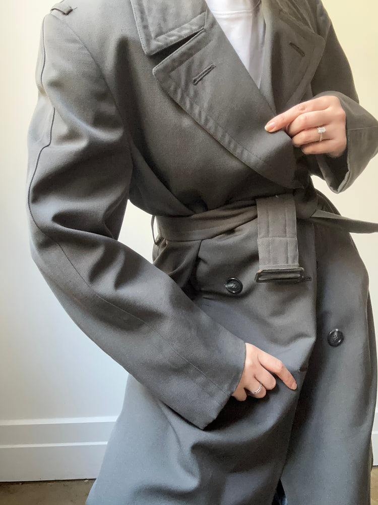 Vintage Dark Grey Trench Size M