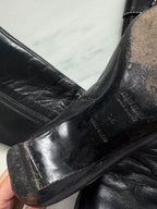 Vintage Miu Miu Knee-High Black Leather Heeled-Boot Size 6