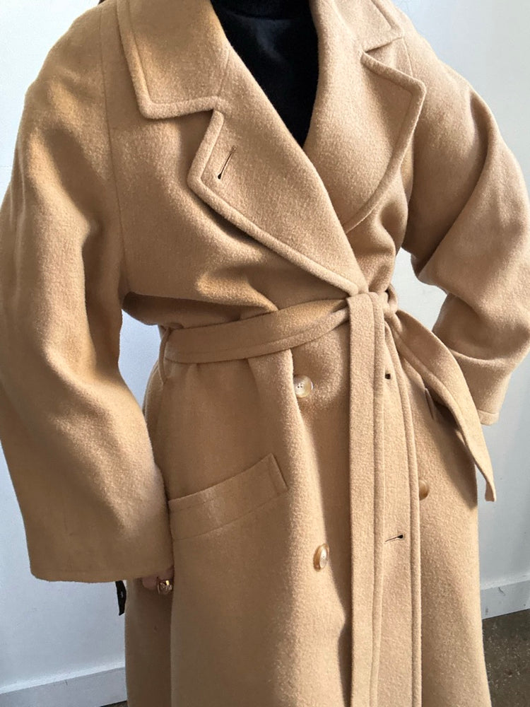 Vintage Camel Hair Belted Trench Size Medium