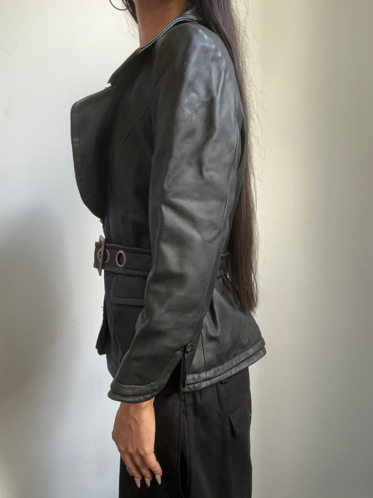 Vintage Leather Buckle Jacket Size XS