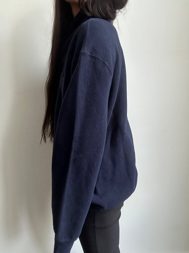 Vintage Polo Ralph Lauren Navy Blue Pullover + Shawl Collar Extra Large