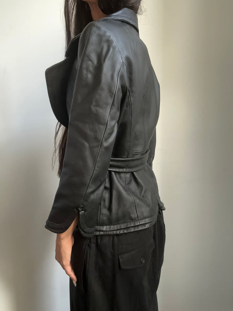 Vintage Leather Buckle Jacket Size XS
