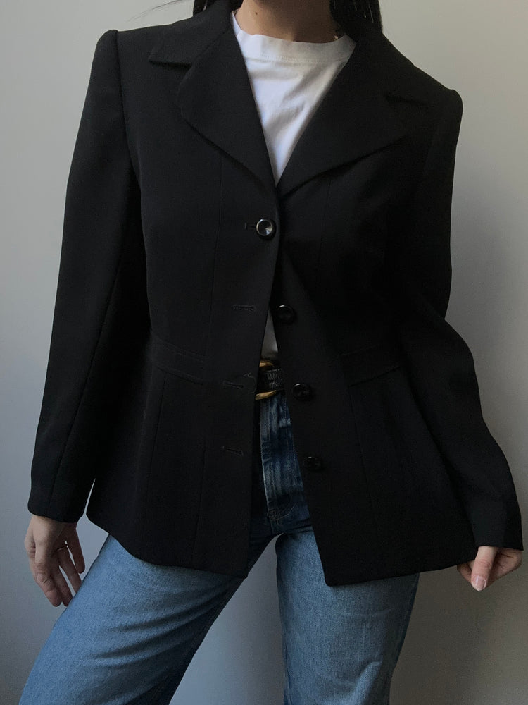 Vintage Black Fitted Blazer Size 4