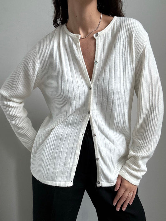 Vintage Soft Ivory Cardigan Size Medium