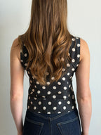 Vintage Polka Dot Silk Buttoned Top Size X-Small