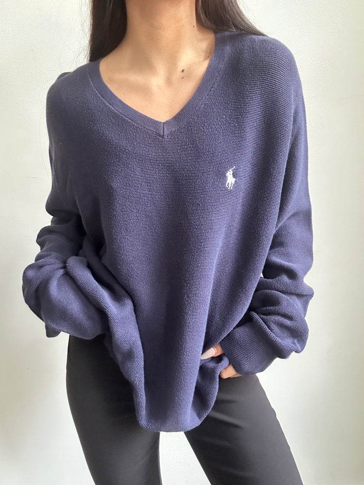 Vintage Polo Ralph Lauren Navy Blue Sweater Size Extra Large