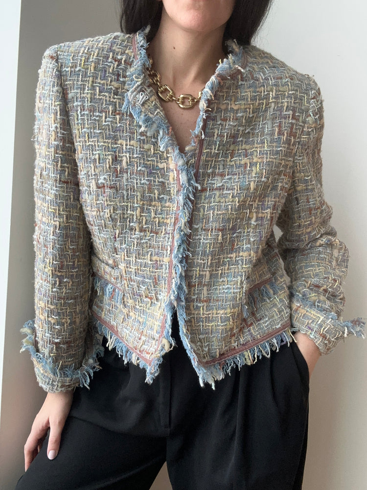 Vintage Tweed Pastel Blazer Size 10