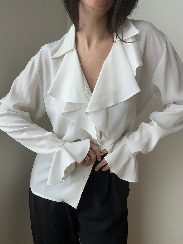 Vintage Ruffle Blouse Size 6