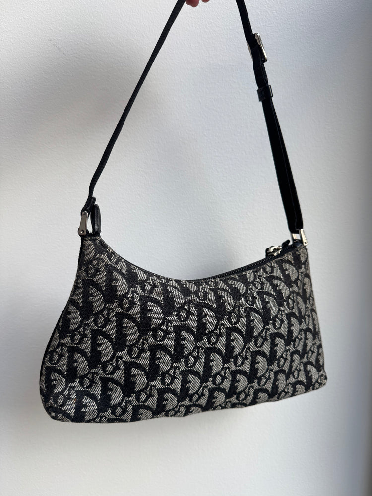 Vintage Dior 2002 Black Diorissimo Shoulder Bag