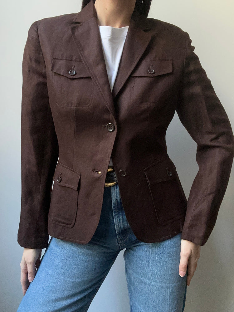 Vintage Brown Fitted Blazer Size 2