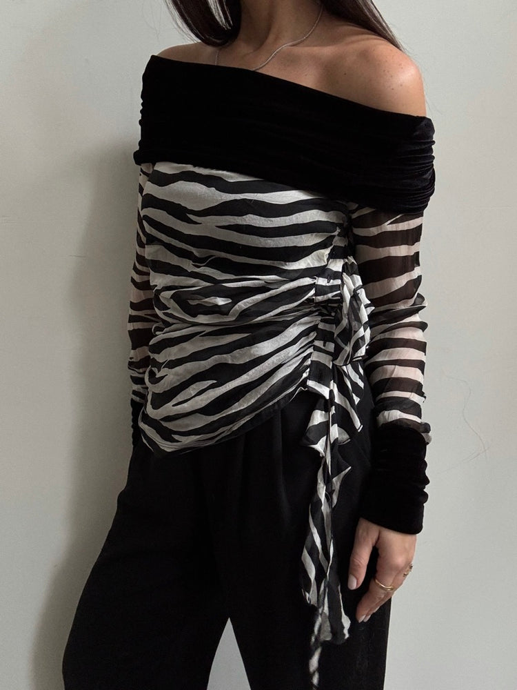 Vintage D&G Zebra Sheer Top Size X-Small