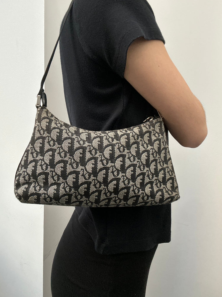 Vintage Dior 2002 Black Diorissimo Shoulder Bag