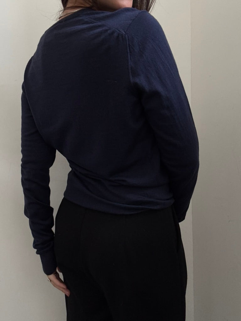Vintage Giorgio Armani Navy Long Sleeve Knit Size Medium