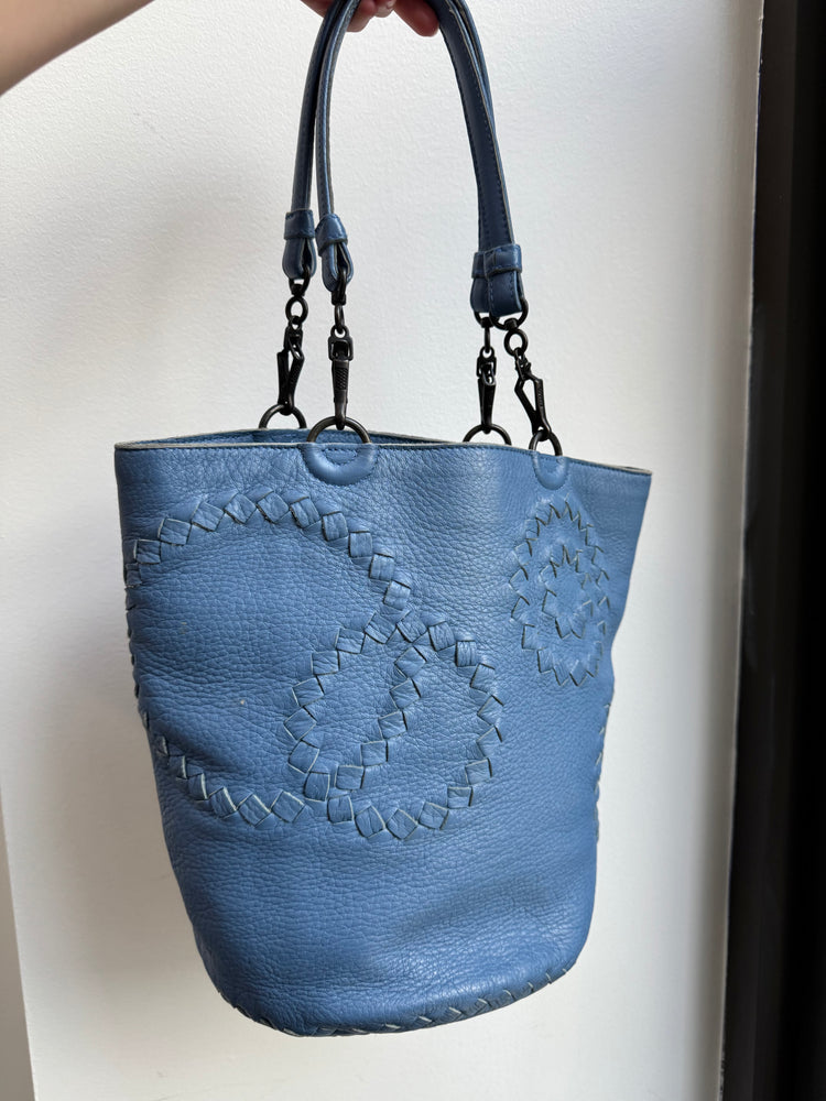 Bottega Veneta Light Blue Intrecciato Bucket Bag