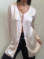 Vintage Victoria’s Secret Silk Light Pink Blouse Size Small